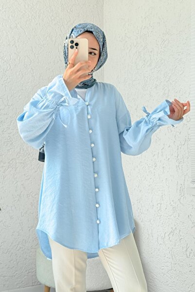 Modamorfo Πουκάμισο με μακρύ μανίκι και κορδόνια στο πίσω μέρος με κουμπιά - ...