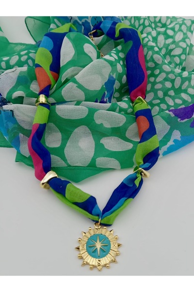 Orelia Takı Pusula Aparatlı Fular Kolye