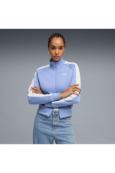 Puma T7 Μπουφάν Μπλε Γυναικείο Τοπ με Φερμουάρ