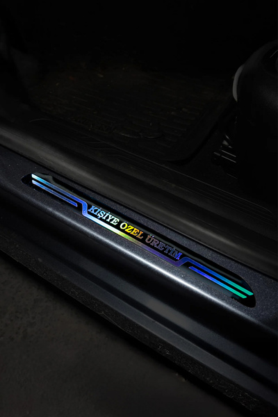 Home Kişiye Özel Araba Aynalı Kapı Eşiği Universal 4'lü Set