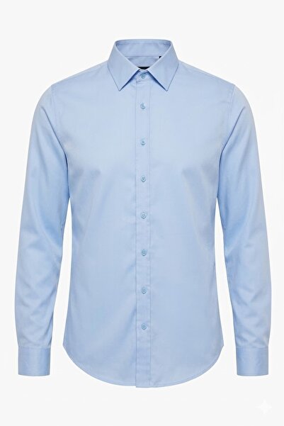 Arseno Ανδρικό Βολικό Άνετο Μοντέρνο Βαμβακερό Μακρυμάνικο Μπλε Πουκάμισο με ...