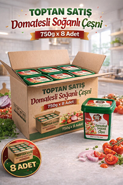 chef's new joy professional Domatesli Soğanlı Çeşni 750 G X 8 Adet - 1 Koli (...