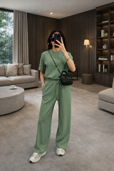 BARLİZ Γυναικείο άνετο καλοκαιρινό κοντομάνικο σετ δύο τεμαχίων