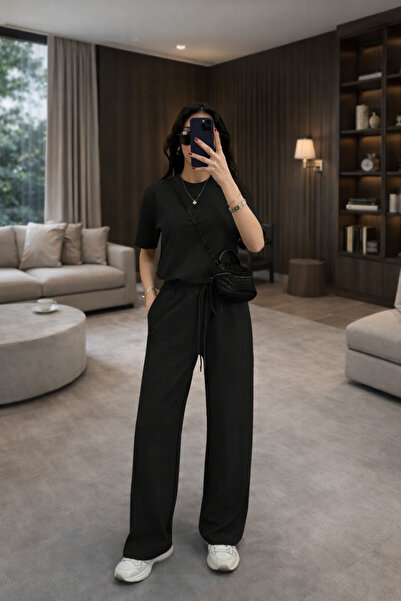 BARLİZ Γυναικείο άνετο καλοκαιρινό κοντομάνικο σετ δύο τεμαχίων