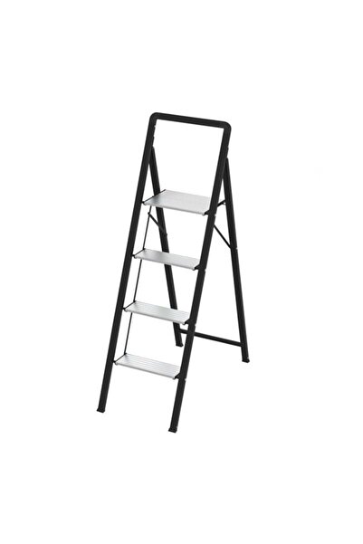 Depox Scară pliabilă din aluminiu cu 4 trepte, DEPOX ® anti-alunecare, compac...