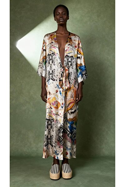 Bashaques Arabian Nights %100 Silk Kaftan & Kimono Dress