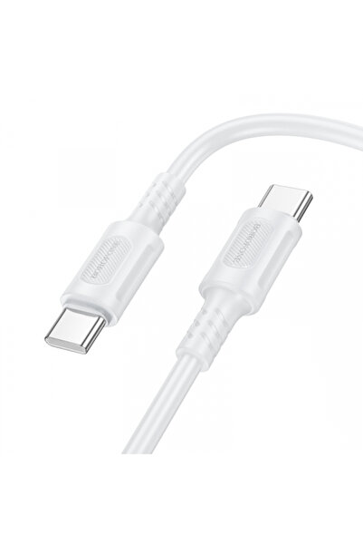 OEM Cablu Date si Incarcare USB-C - USB-C Borofone Bx111 Feliz, 60W, 1m, Alb