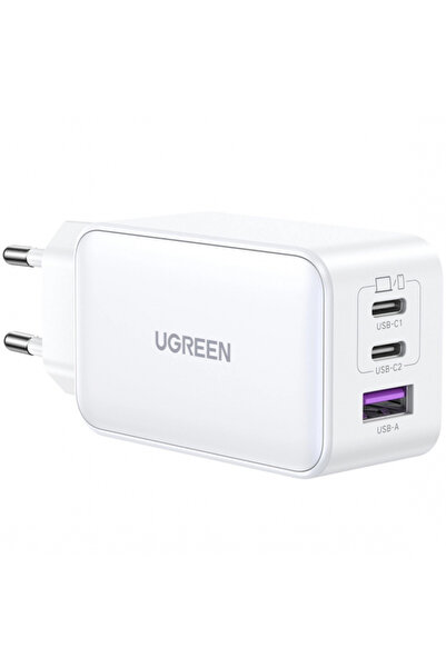 OEM UGREEN Cd244 Τροφοδοτικό, 65W, 3A, 1 Θύρα USB-A - 2 Θύρες USB-C, Λευκό