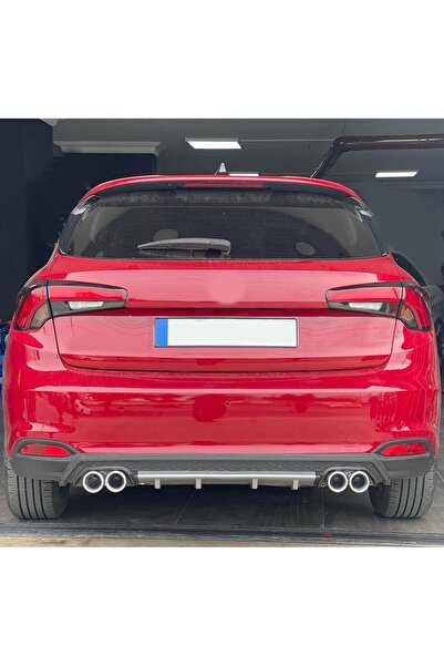 OTO H.İ.T. FİAT EGEA HATCHBACK UYUMLU BODY KİT DİFÜZÖR 4 ÇIKIŞ YUVARLAK GRİ M...