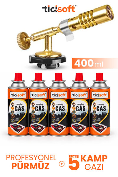 Ticisoft Pürmüz 1300° Gazlı Torch Jet Çakmak Alev Tabancası Pirinç Kaynakçı T...