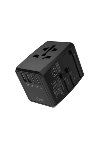 Techsuit Προσαρμογέας Ταξιδίου (Hht905) - Pd45w, 2 X USB, 3 X USB-C, Eu, Uk, ...