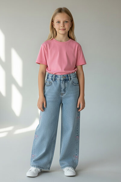 ASL GOLF CLUB Pantaloni de blugi cu picior larg pentru fete, albastru gheață,...