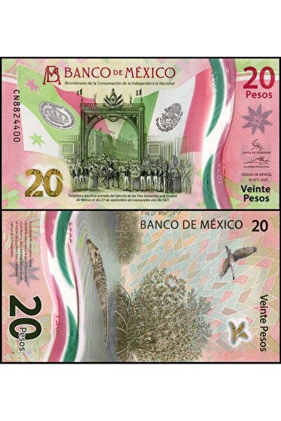 emir koleksiyon coin & paper collection Meksika 2022 Yılı 20 Pesos Polimer Ka...