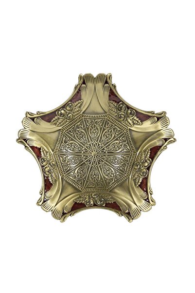 Mandala Craft Μεταλλική φρουτιέρα μπορντό Β