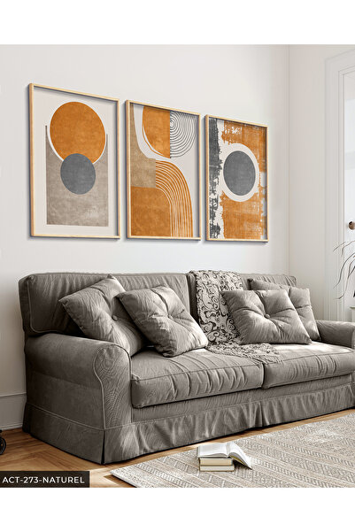 Evinemoda Πίνακας αφηρημένης τέχνης 3 τεμαχίων με ξύλινο πλαίσιο ACT