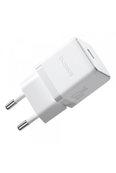 Baseus Προσαρμογέας ρεύματος Palm, 20W, 3A, 1 θύρα USB-C, Λευκό P10111602213-00
