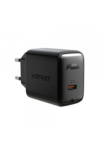 Acefast Φορτιστής τοίχου A1, 20W, 3A, 1 θύρα USB-C, Μαύρο