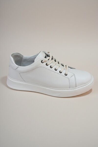 Modayak Ata M450 White Genuine Leather Lace-Up Casual Men's Shoes