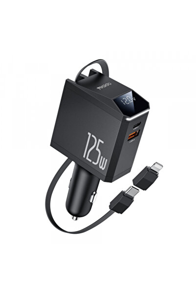 OEM Φορτιστής Αυτοκινήτου με Καλώδιο USB-C / Lightning Yesido Y71 Οθόνη, 125W...