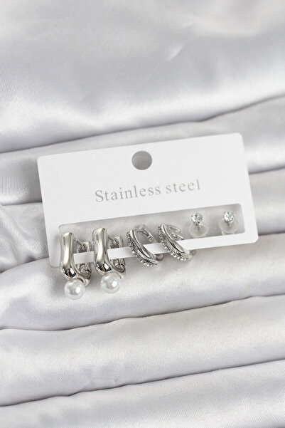 Alfa famouss 316L Steel Silver Color Women's Earring Set - Lisinya