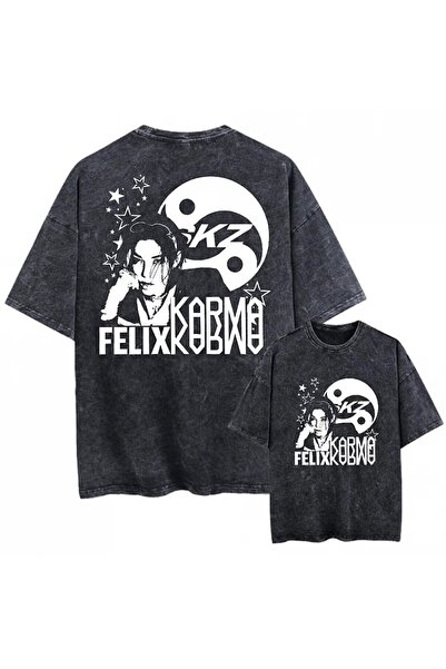 Le Savu Μπλουζάκι Stray Kids με στάμπα Karma, Unisex, Oversize, που πλένεται