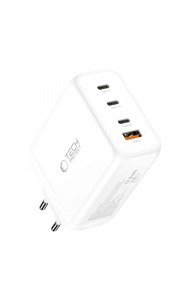 Tech-Protect Nc200w-GAN Τροφοδοτικό, 200W, 5A, 1 x USB-A - 3 x USB-C, Λευκό