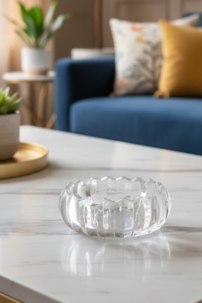 İpek Porselen Scrumieră din sticlă transparentă cu design modern 16,5 cm