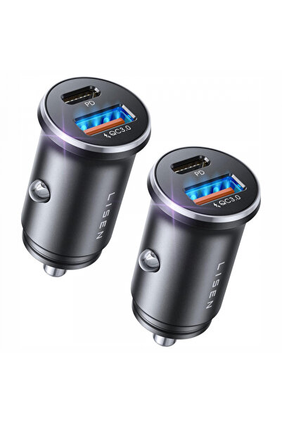OEM Lisen Φορτιστής Αυτοκινήτου, 36W, 3A, 1 x USB-A - 1 x USB-C, Σετ 2 Τεμαχί...