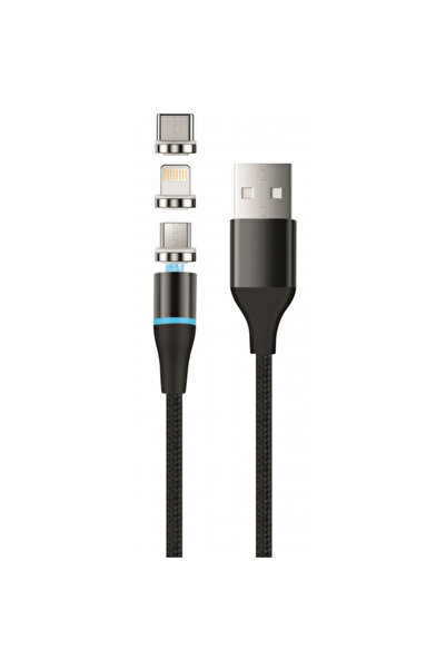Stef's Cat Καλώδιο Φόρτισης USB-A - Lightning / microUSB / USB-C Μαγνητικό Σε...