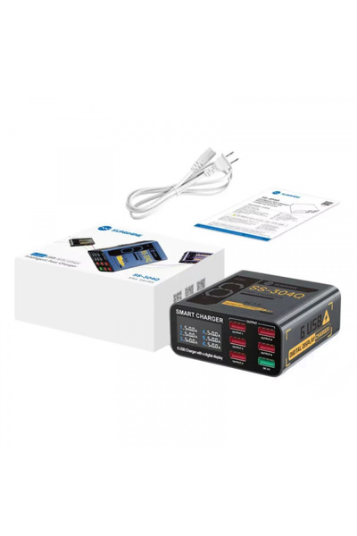 OEM Sunshine Ss-304Q Σταθμός Φόρτισης, 30W, 3.5A, 6 X USB-A, Γκρι