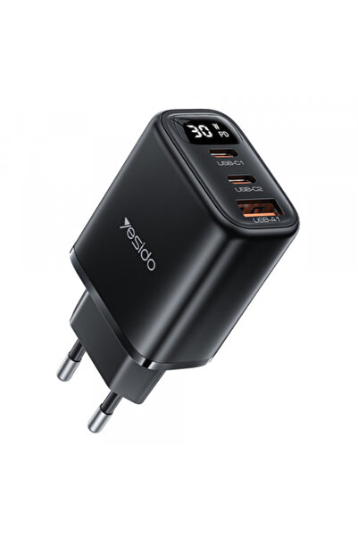 OEM Yesido Yc69 Τροφοδοτικό Οθόνης, 30W, 3A, 1 X USB-A - 2 X USB-C, Μαύρο