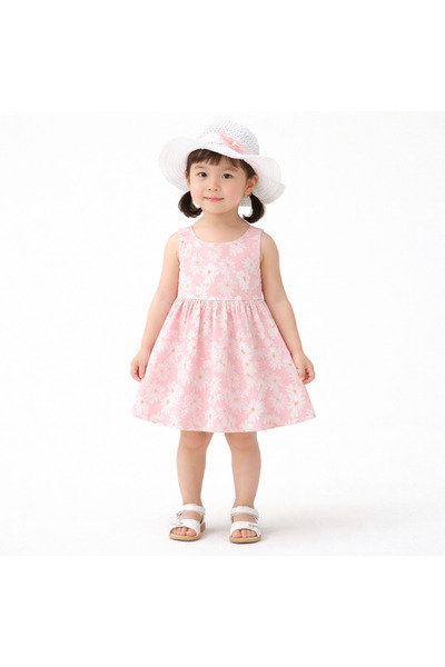nannie Ροζ Κοριτσίστικο Φόρεμα με Μαργαρίτες Dalia - 2-3 ετών