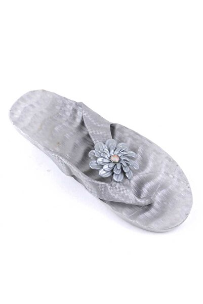 mm Women's slippers, flip-flops, with flower decoration LB-A46-SILVER