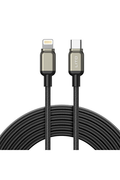 Lito Καλώδιο Δεδομένων (Ld17) - USB-C σε Lightning, Γρήγορη Φόρτιση, Πλεκτό Ν...