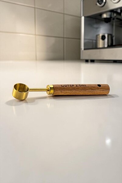 Bereketli Store 2.5 ml Gold Ölçü Kaşığı Ahşap Saplı | Küçük Boy Mutfak Ölçek ...