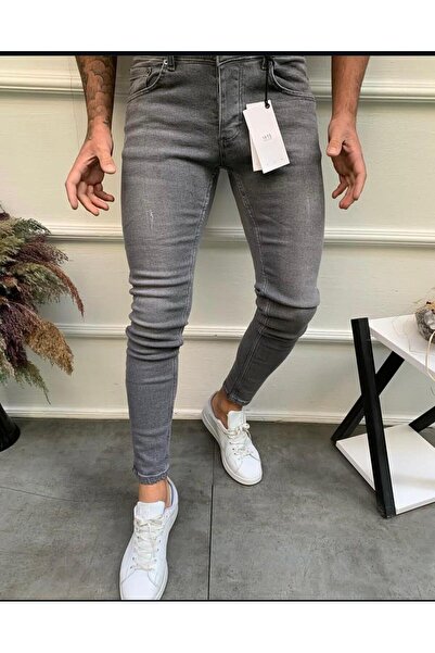 MODAMESTO Men's Smoked Slim Fit Laser Stretch Fabric Jeans