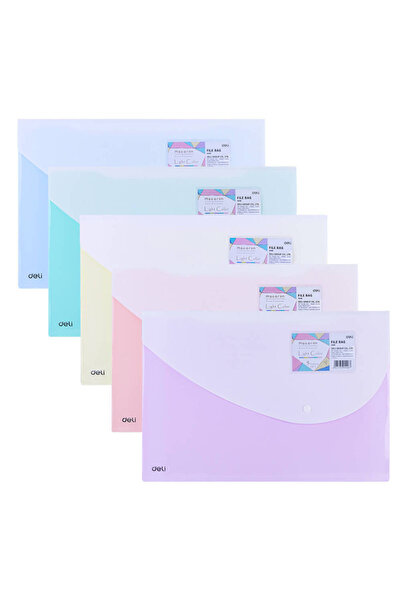 Deli Ντοσιέ Α4 Μακαρόν με κουμπί και εξωτερική τσέπη