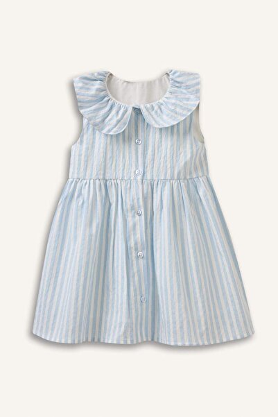 DeFacto Striped Strappy Seersucker Textured Dress Baby Girl H4778A526Sm
