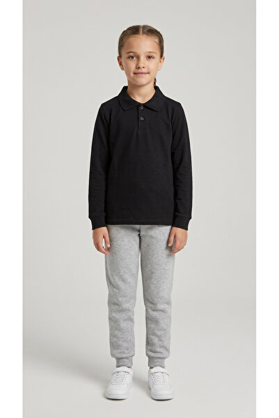 Mışıl Kids Σχολικό μακρυμάνικο πόλο για κορίτσια με γιακά Lacoste