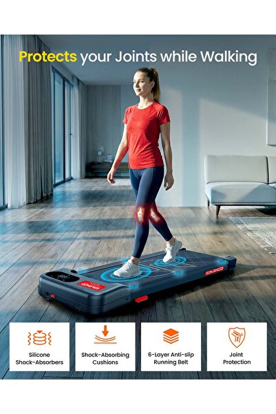 Sparnod Fitness STH-2001 Walking Pad for Home,2.25HP Motor,6km/h Speed,Manual Incline,90kg Maxweight