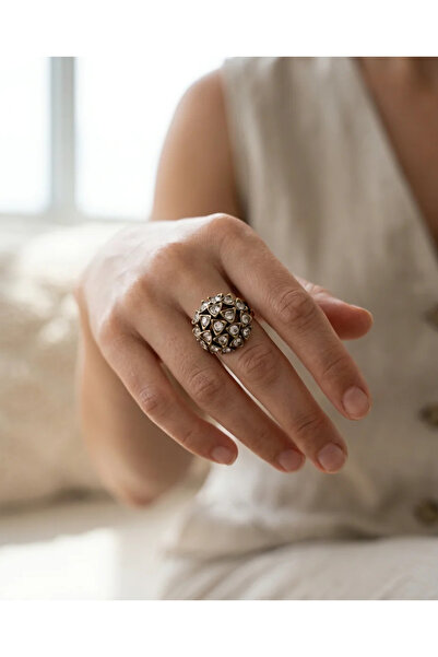 Dorvina Bronze Ring Authentic Jewelry Crystal Stone Topaz Model Adjustable Vi...