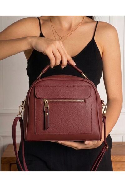 Zealous Γυναικεία τσάντα ώμου και χειρός με δερμάτινη υφή με τρία διαμερίσματ...