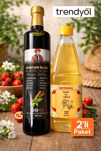 HACIFAKIOĞLU Şehzade İksiri (10 Bitki 10 Şifa) & Alıç Sirkesi 2'Li Paket Şifa...