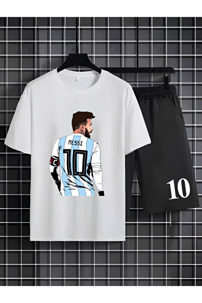 MAGORS LIONEL "THE GOAT" MESSI BASKILI %100 PAMUKLU BİSİKLET YAKA ÇOCUK TSHIR...