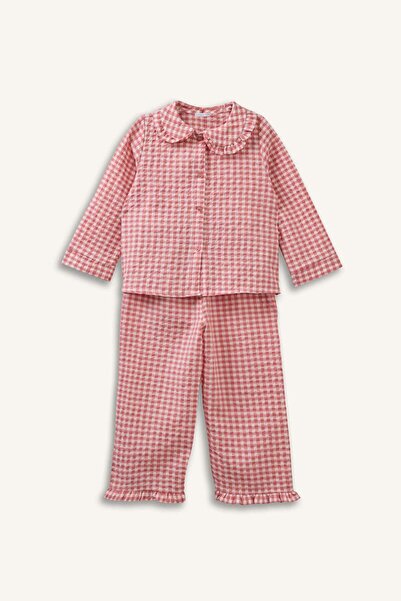 DeFacto Long Sleeve Woven 2-Piece Woven Pajamas Baby Girl H2651A526Sp