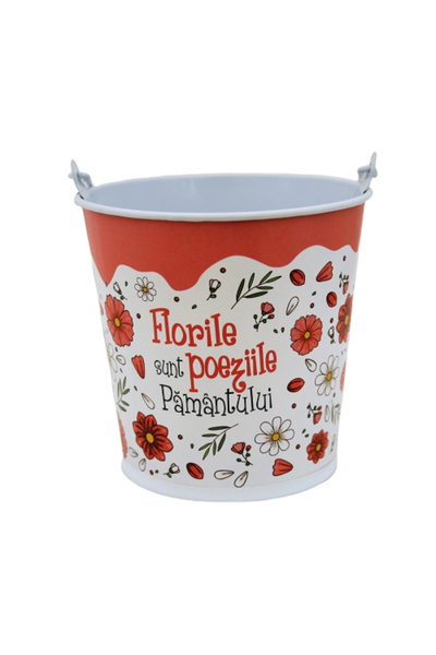 Nekupto Suport pentru ghiveci de 13,5 cm  "Florile sunt poeziile Pământului "