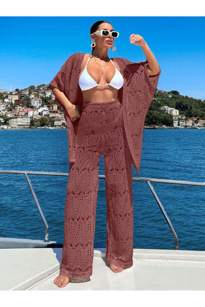 SÇLK Βαμβακερό Σετ Κιμονό για Γυναίκες – Πλεκτά Υπερμεγέθη για Διακοπές στην ...