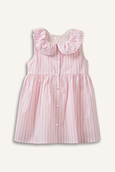DeFacto Ριγέ Φόρεμα με Τιράντες και Υφή Γκοφρέ για Κοριτσάκι H4778A526SM