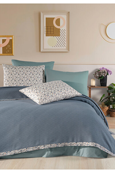 Monolisse 100% Βαμβακερό Olivia Σετ Πικέ Μονό Indigo 160 x 230 εκ.