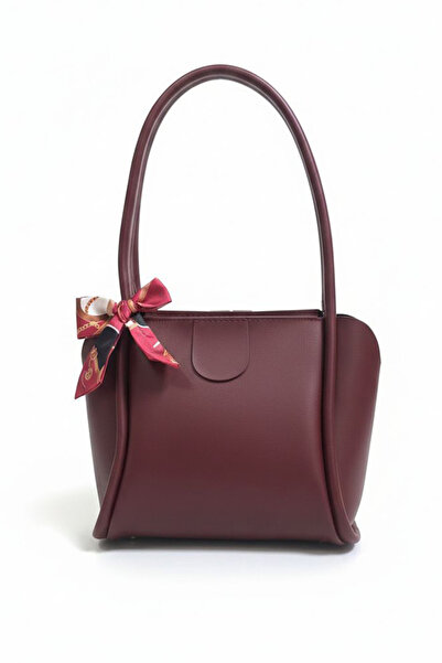 TOFİSA Women's Burgundy Faux Leather Flared Handbag - 28185-Bordo